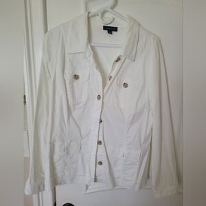 White Charter Club Jean Jacket